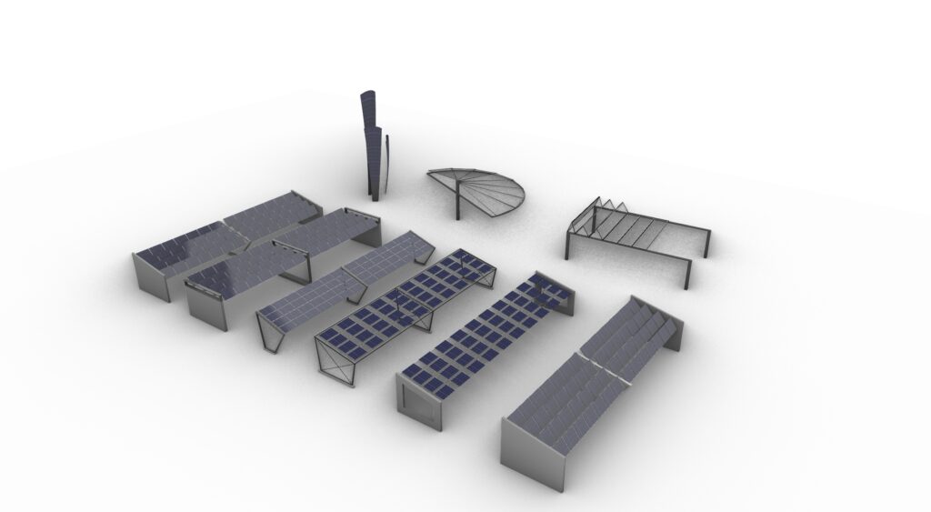 D-Rendering mit individuell gestalteten Modulen für den Außenbereich – visualisiert für Konzeptentwicklung und Kundenpräsentation.